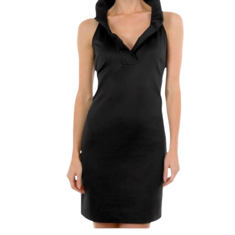 Gretchen Scott Jersey Ruffneck Sleeveless Dress Solid
Black Size S